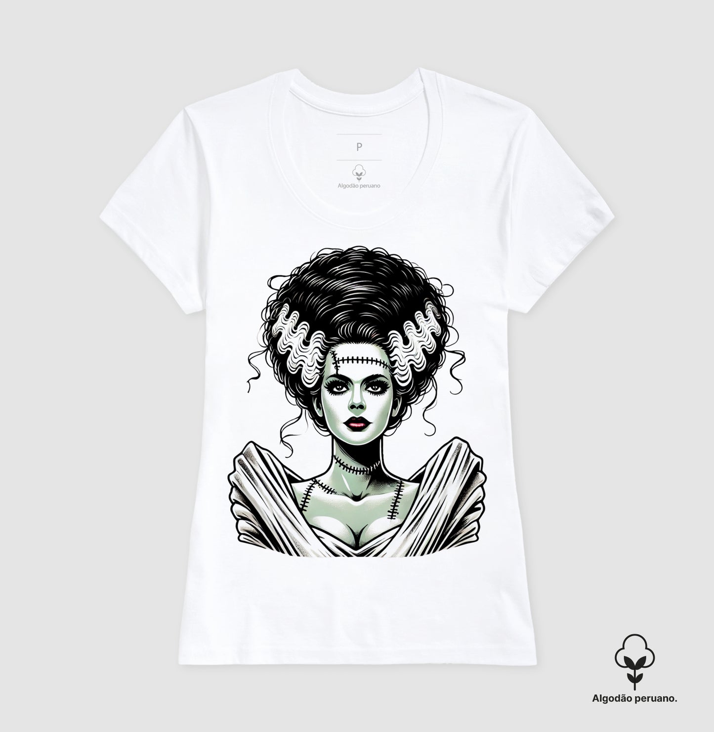 A Noiva de Frankenstein - Camiseta Algodão Peruano