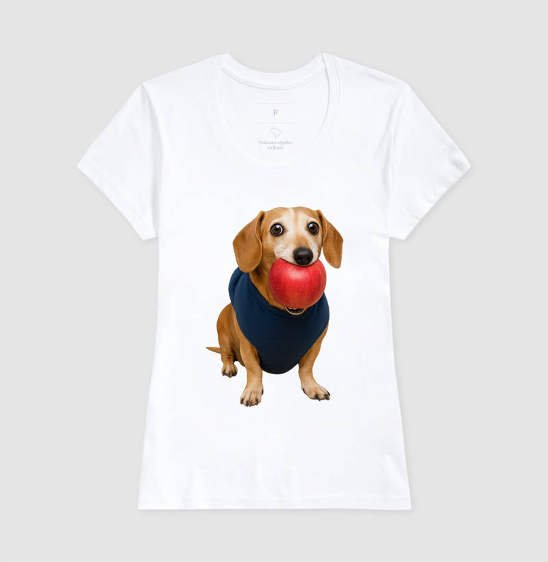 Cachorro e Maçã 🍎🐶 - Camiseta