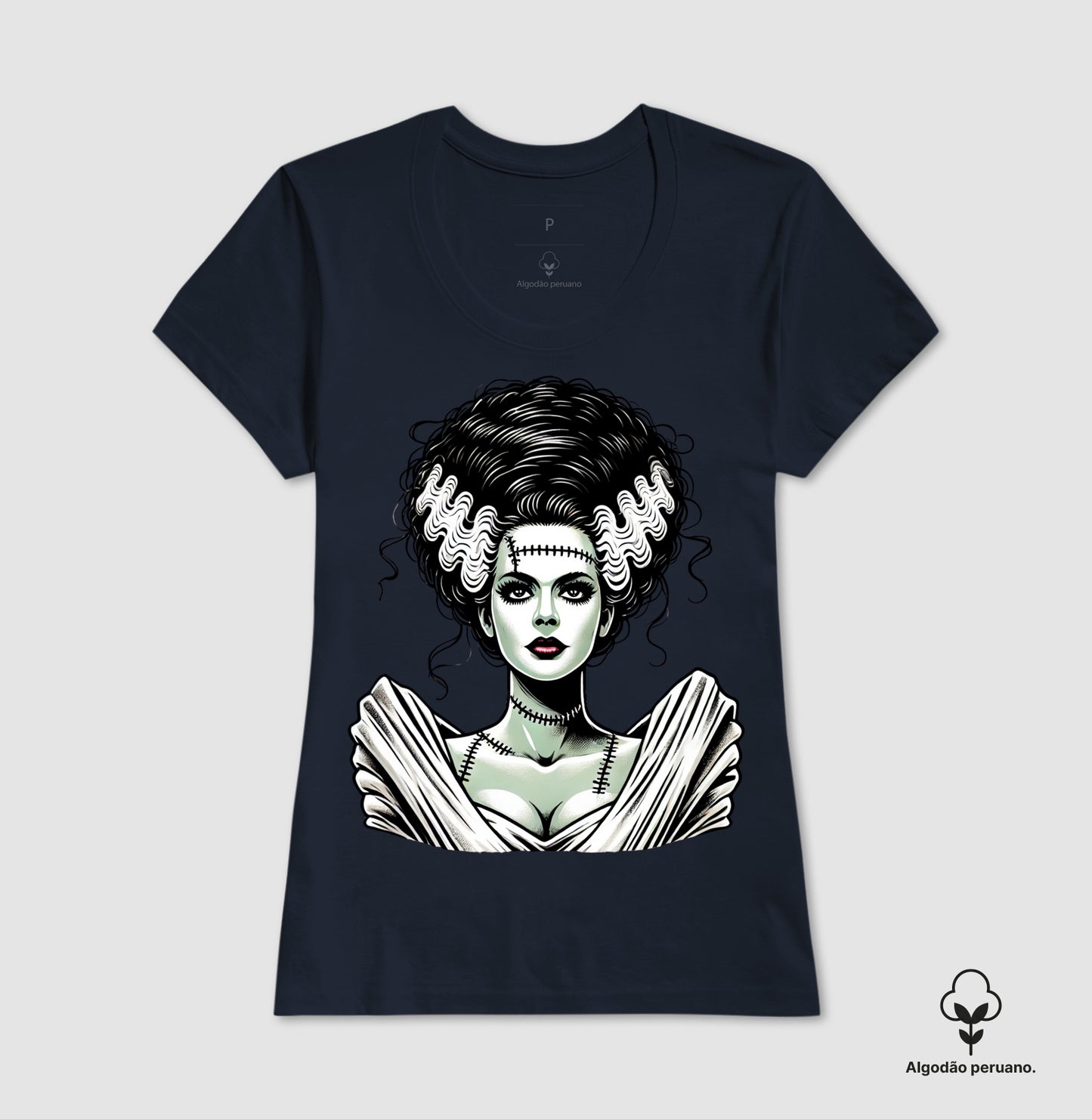 A Noiva de Frankenstein - Camiseta Algodão Peruano